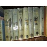 Set of eight volumes of R.S. Surtees ' Jorrocks ' with hand coloured plates by J.