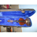 14in violin in a fitted case