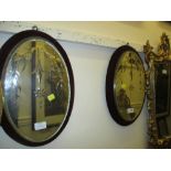 Pair of late 19th or early 20th Century Venetian etched glass wall mirrors,