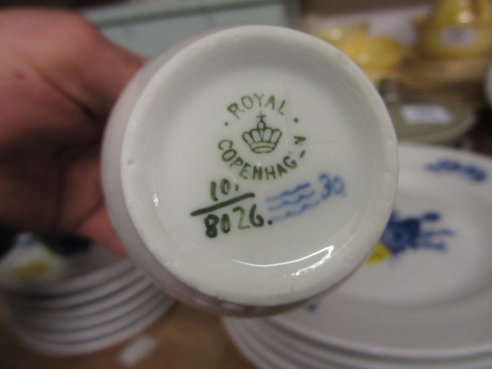 Royal Copenhagen, early 1920's hand painted Blue Flower pattern part tea service including teapot, - Image 4 of 4