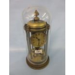 Early 20th Century silvered brass three hundred day clock,