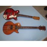 Hondo II electric guitar (a/f) together with a Hylo semi acoustic guitar with soft case
