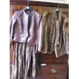 Ladies half length mink fur coat, similar stole,