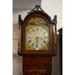 George III oak mahogany crossbanded longcase clock,