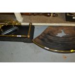 Brass and cast iron fender, another small bow fronted fender,