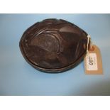 Native carved coconut shell box and cover