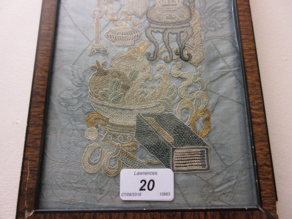 Framed Chinese embroidered sleeve panel - Image 4 of 5