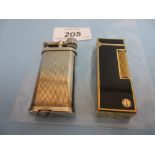 Dunhill silver plated cigarette lighter together with another Dunhill cigarette lighter