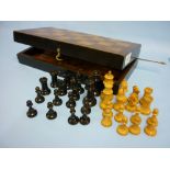 Edwardian mahogany and boxwood folding chess and backgammon gaming board with ebony and boxwood