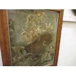 Pair of 19th Century maplewood framed silkwork panels,