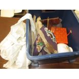 Box containing a quantity of miscellaneous items including a Christening gown,