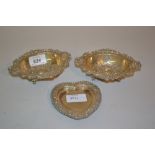 Pair of London silver trinket dishes,