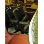 Similar pair of Saab modern black leather upholstered adjustable office chairs