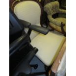 Victorian mahogany and upholstered balloon back nursing chair