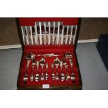 Cased canteen of modern silver plated Kings pattern cutlery