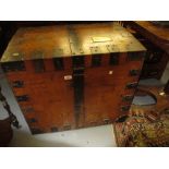 19th Century oak metal banded silver chest,