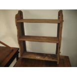 19th Century three shelf pine wall bracket and a beechwood adjustable taylors / dress dummy stand