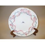 Minton porcelain wall plate with hand painted border decorated with cherubs