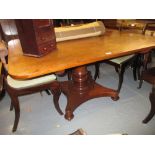 19th Century rectangular mahogany tilt top breakfast table,