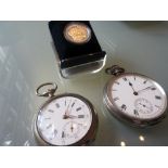 Birmingham silver cased open face pocket watch with crown wind movement,