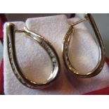 Pair of 18ct yellow gold diamond set hoop earrings