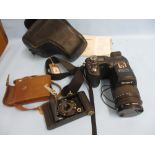 Sony Cybershot digital camera and a folding camera