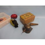 Childrens Astra Model Fort Gun in original box together with a tin plate wind-up Scottie dog toy