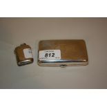 Birmingham silver vesta case together with a rectangular white metal cigarette case