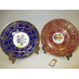 Royal Worcester cabinet plate painted with fruits, signed P.