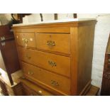 Late 19th / early 20th Century satin birch dressing chest,