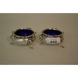 Pair of Victorian London silver open salts in 18th Century style,