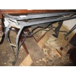 Rectangular wrought iron garden table base