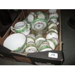 Quantity of Victorian green, white and gilt teaware,