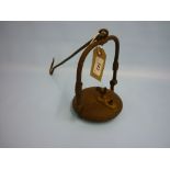 Late 18th / early 19th Century French hanging smoking / oil lamp with swing arm and cockerel finial