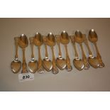 Set of twelve Edinburgh silver Kings pattern coffee spoons by MacKay and Chisholm
