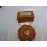 Rectangular oak snuff box with inscription ' Ye'r Always Welcome to a Pinch but do not Snuff the