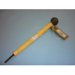 Victorian silver mounted ivory parasol handle,