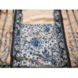 Chinese pleated silk work floral and insect decorated skirt