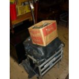 Tackle box / seat with large collection of fishing tackle including reels etc.