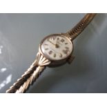 9ct Yellow gold ladies wristwatch with gold strap