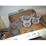 Royal Doulton cut glass bowl and other miscellaneous good quality cut glass