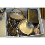 Box containing a large quantity of miscellaneous silver plate