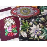 Victorian gros-point tapestry pelmet length, passion flowers,