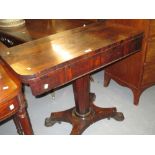 Victorian rosewood rectangular fold-over card table (a/f)