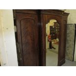 Victorian mahogany breakfront wardrobe,