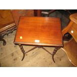 Edwardian rectangular mahogany shaped top occasional table on cabriole supports together with