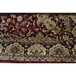 Red ground Kashan pattern machine woollen carpet, 2.