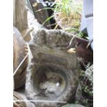 Cast concrete bird bath together with a terracotta fountain head