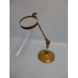 19th Century gilt brass table magnifying glass