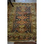 Turkish Caucasian design rug with triple centre medallion and multiple borders approximately 5ft x